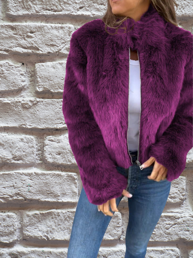 Sophie | Warme Jacke mit Faux Fur Kragen