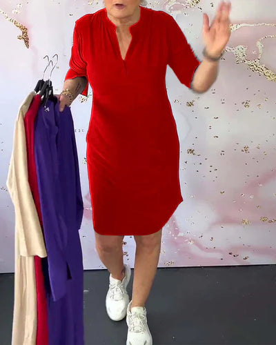 KLARA KLEID MIT V-AUSSCHNITT