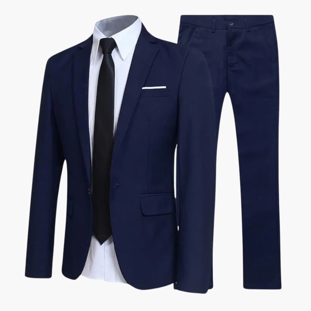 2-teiliges Anzug Set - Slim Fit Herrenanzug für Business Look