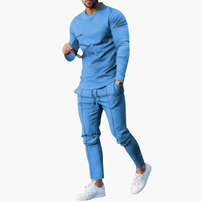 Zweiteiliges Herren-Set für Frühling und Herbst mit Langarmshirt