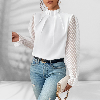 BLAIRE™ | Elegant blouse with sheer sleeves