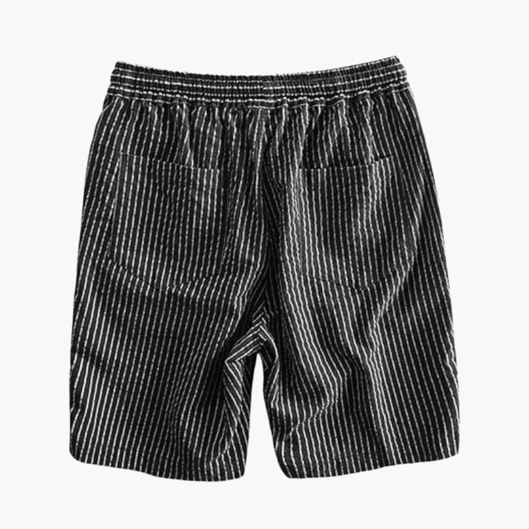 Herren Shorts aus leichtem Stoff mit Kordelzug und Muster