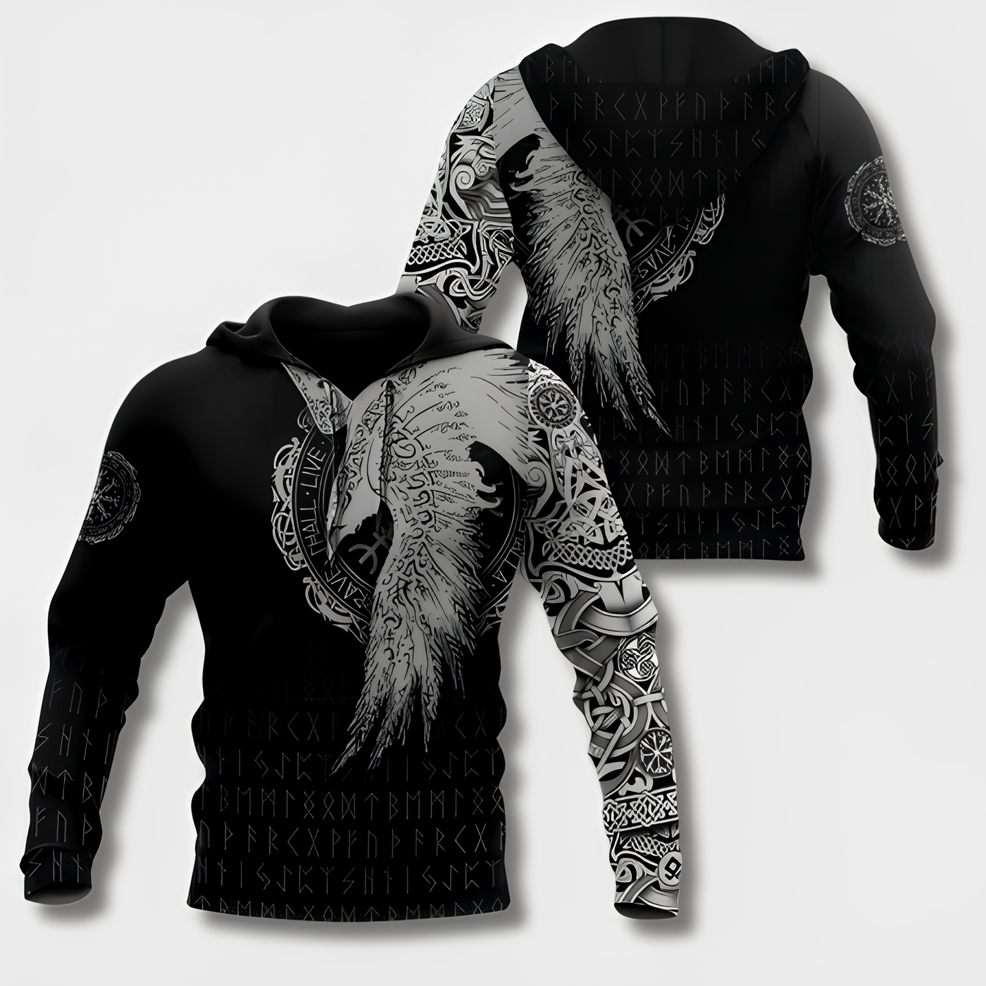 Udalrich | Kühner Wikinger-inspirierter Herren Kapuzenpullover