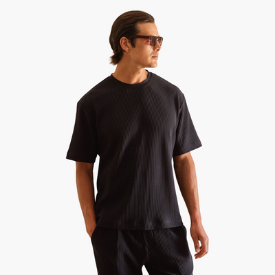 Plissee-Zweiteiler mit Kurzarmhemd - Herren Sommer-Set