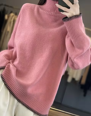 Nadine – rollkragenpullover, modisch, locker