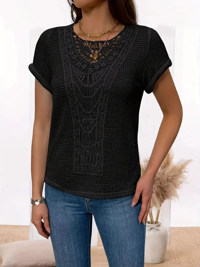 Elena – Häkelshirt mit Spitzendetail