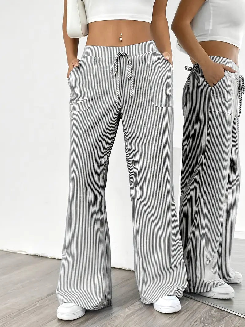 VIOLA - ELEGANTE GESTREIFTE HOSE MIT TASCHEN