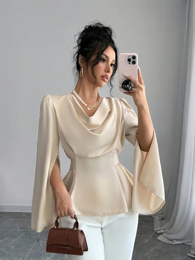 Leia - elegante satinbluse