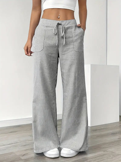 VIOLA - ELEGANTE GESTREIFTE HOSE MIT TASCHEN