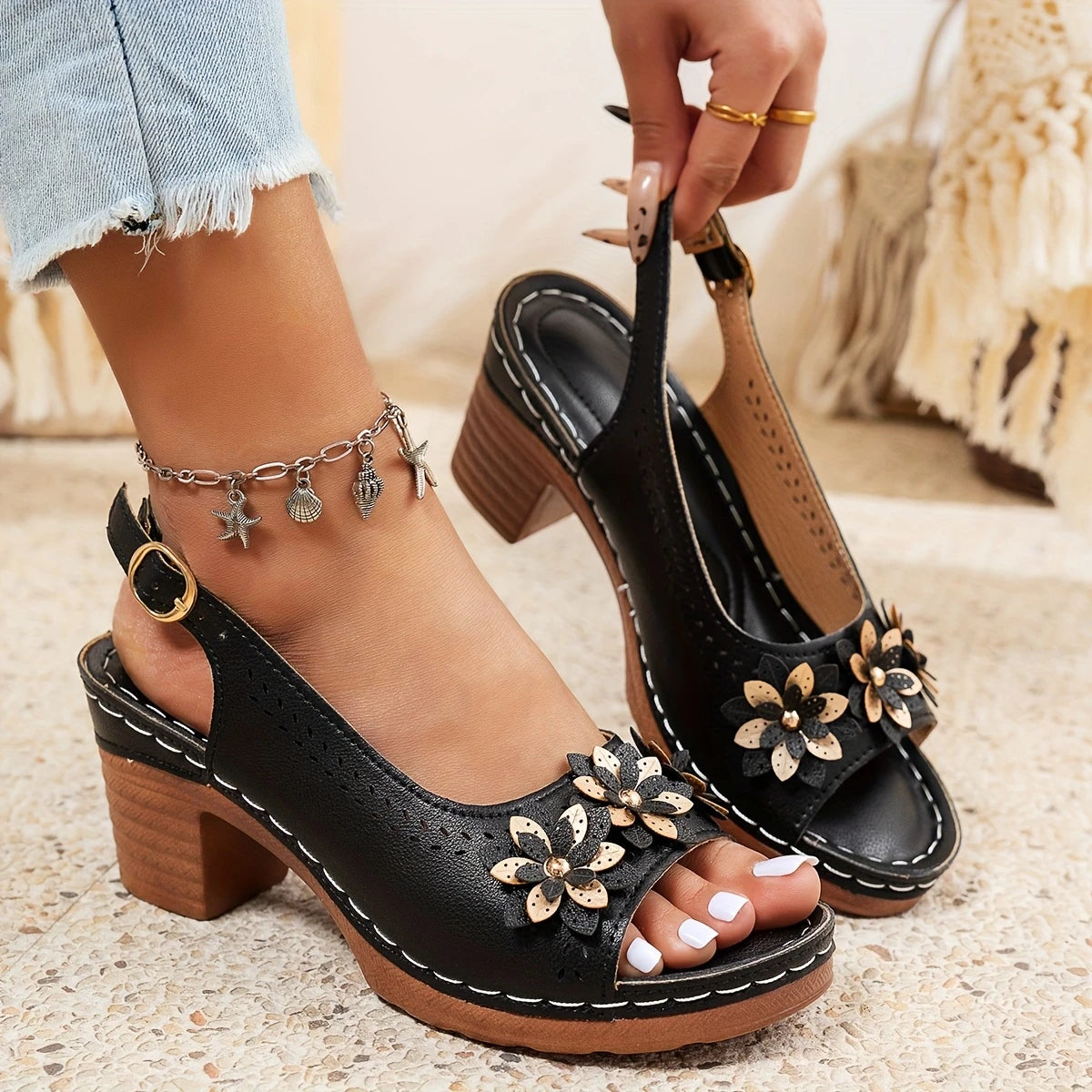 FLORIVA - ELEGANTE SANDALETTE MIT HOHEM ABSATZ