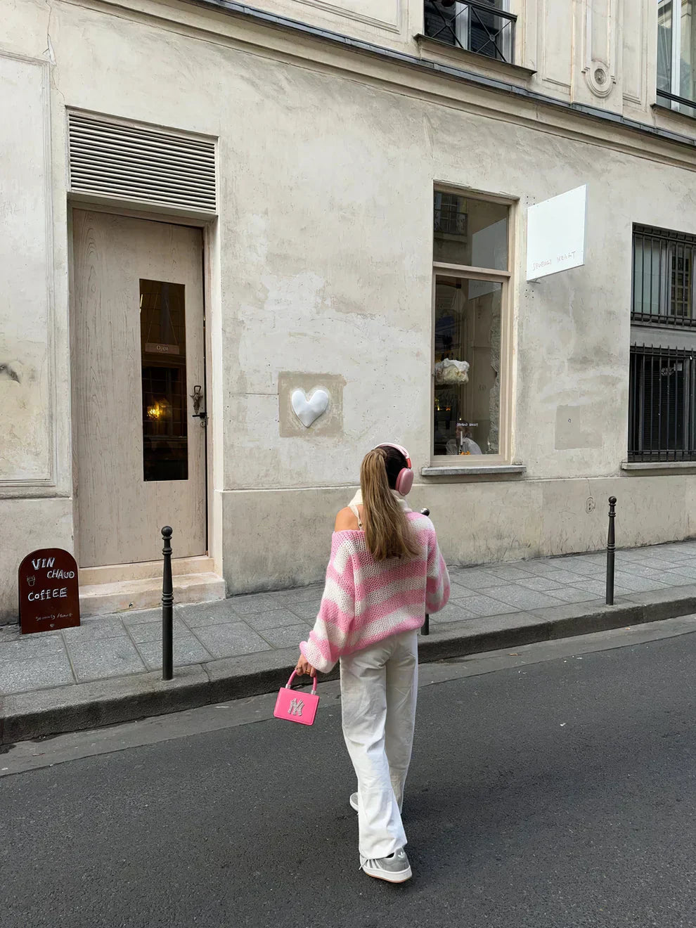 Lässiger gestreifter Strickpullover für Damen