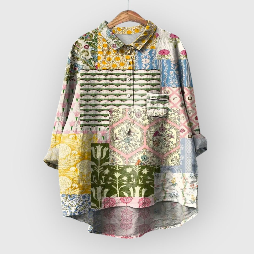 LAURA | Blumenbluse handgemacht