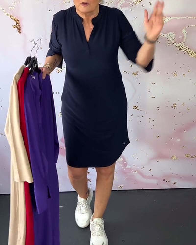 KLARA KLEID MIT V-AUSSCHNITT