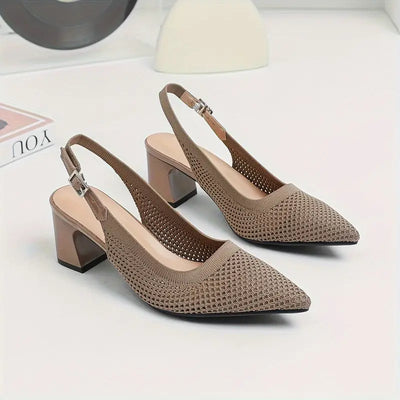 Rinika – Schicke Slingback-Pumps aus Mesh-Strick