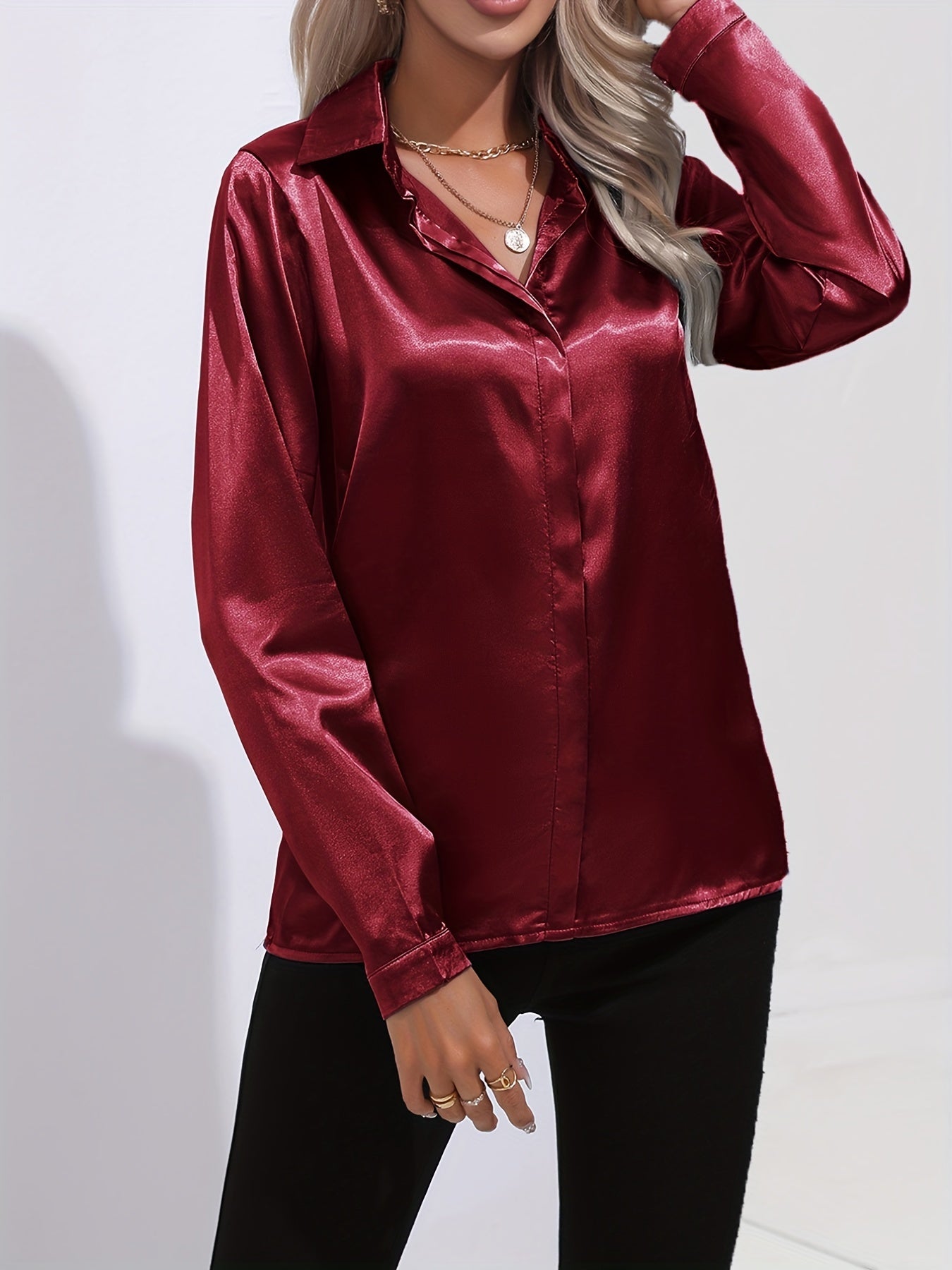 NADJA™ | Elegante Bluse aus Satin mit seidigem Glanz