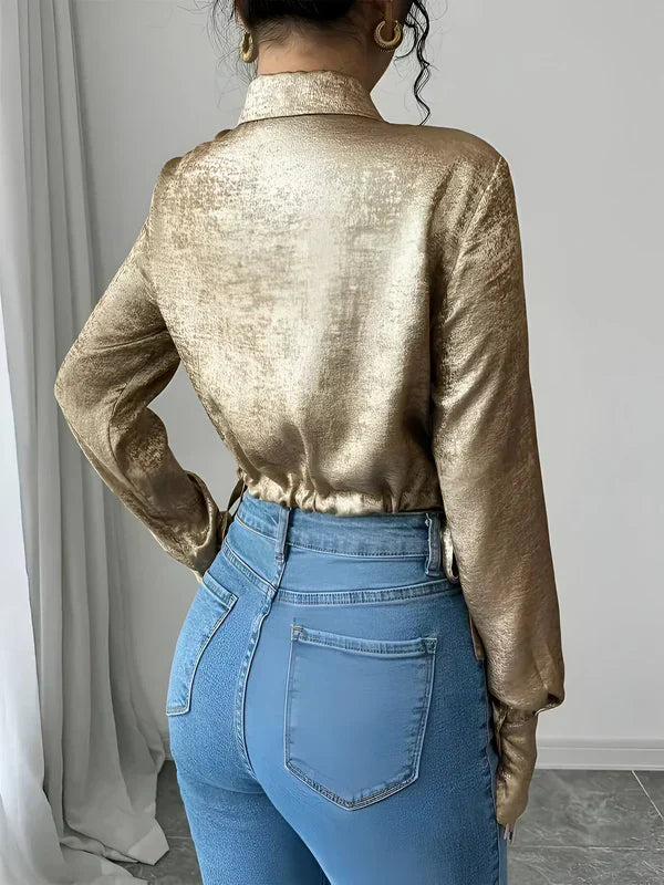 Rosilyn – elegante goldene bluse für damen