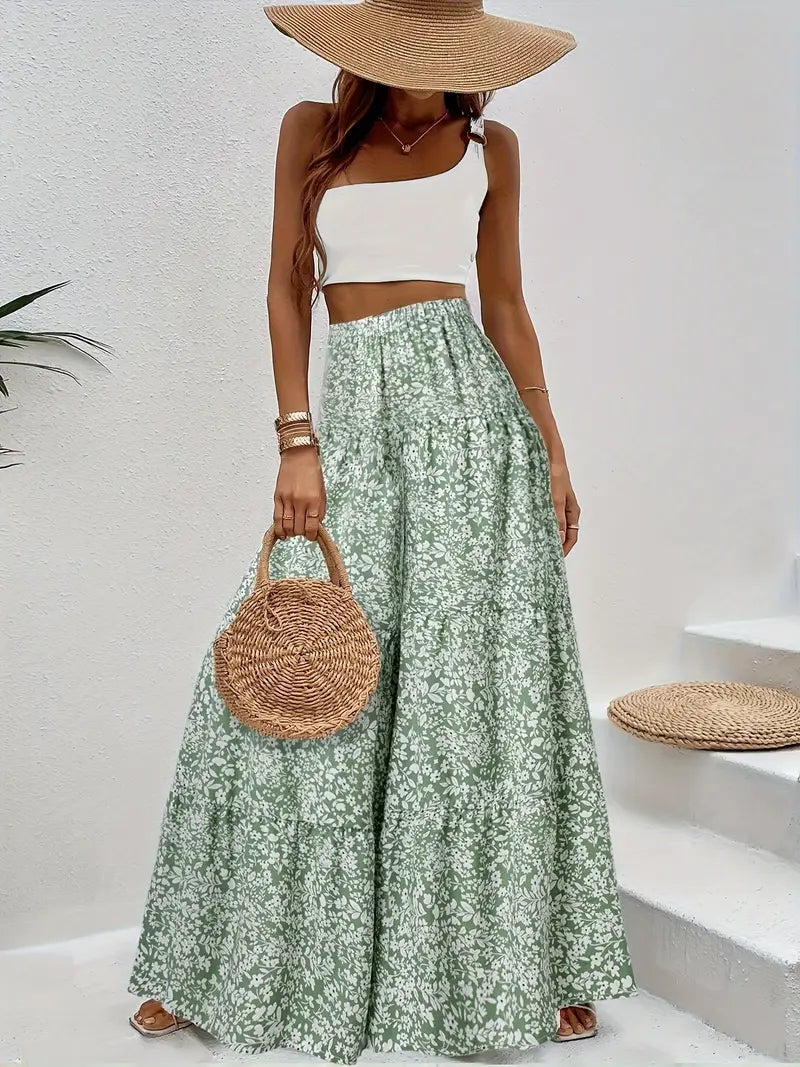 Pieta – Palazzohose mit hohem Bund und weitem Bein und Blumenmuster