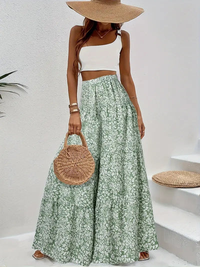 Pieta – Palazzohose mit hohem Bund und weitem Bein und Blumenmuster