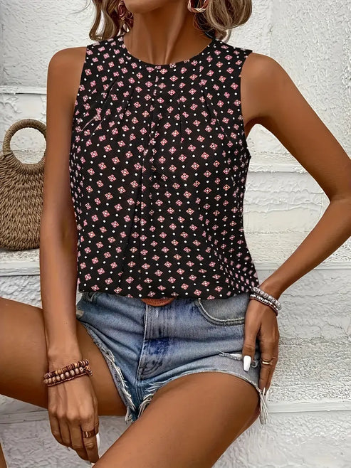 Magdalena - tanktop mit rundhalsausschnitt und aufdruck