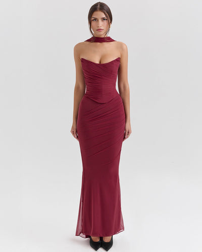 Tara I Zweiteiliges Mesh-Set mit Oberteil und Maxirock