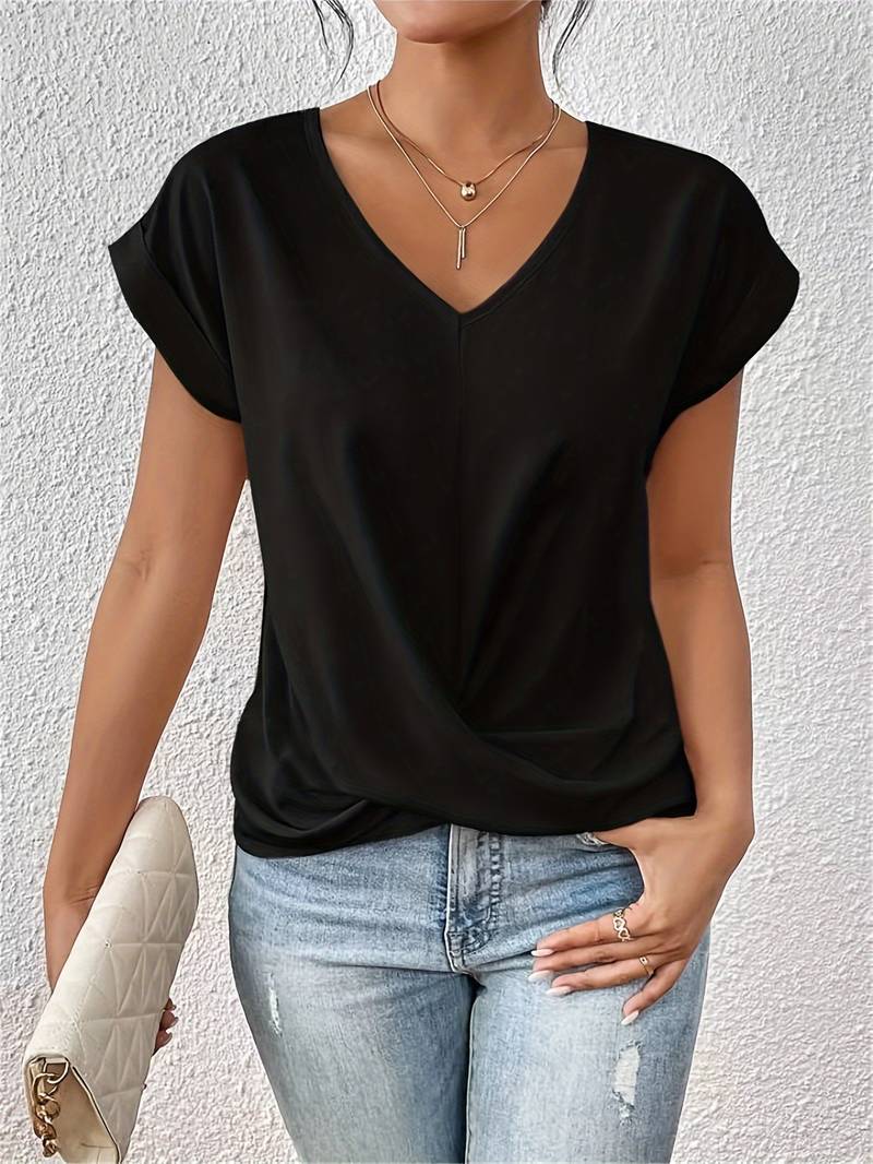 Garance – kurzarmhemd mit knopfdetail