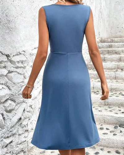 Damen Elegantes Ärmelloses Kleid | Midi