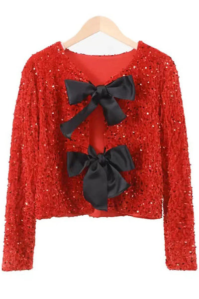 SHIMMERING SHORT JACKET MIT SCHLEIFE
