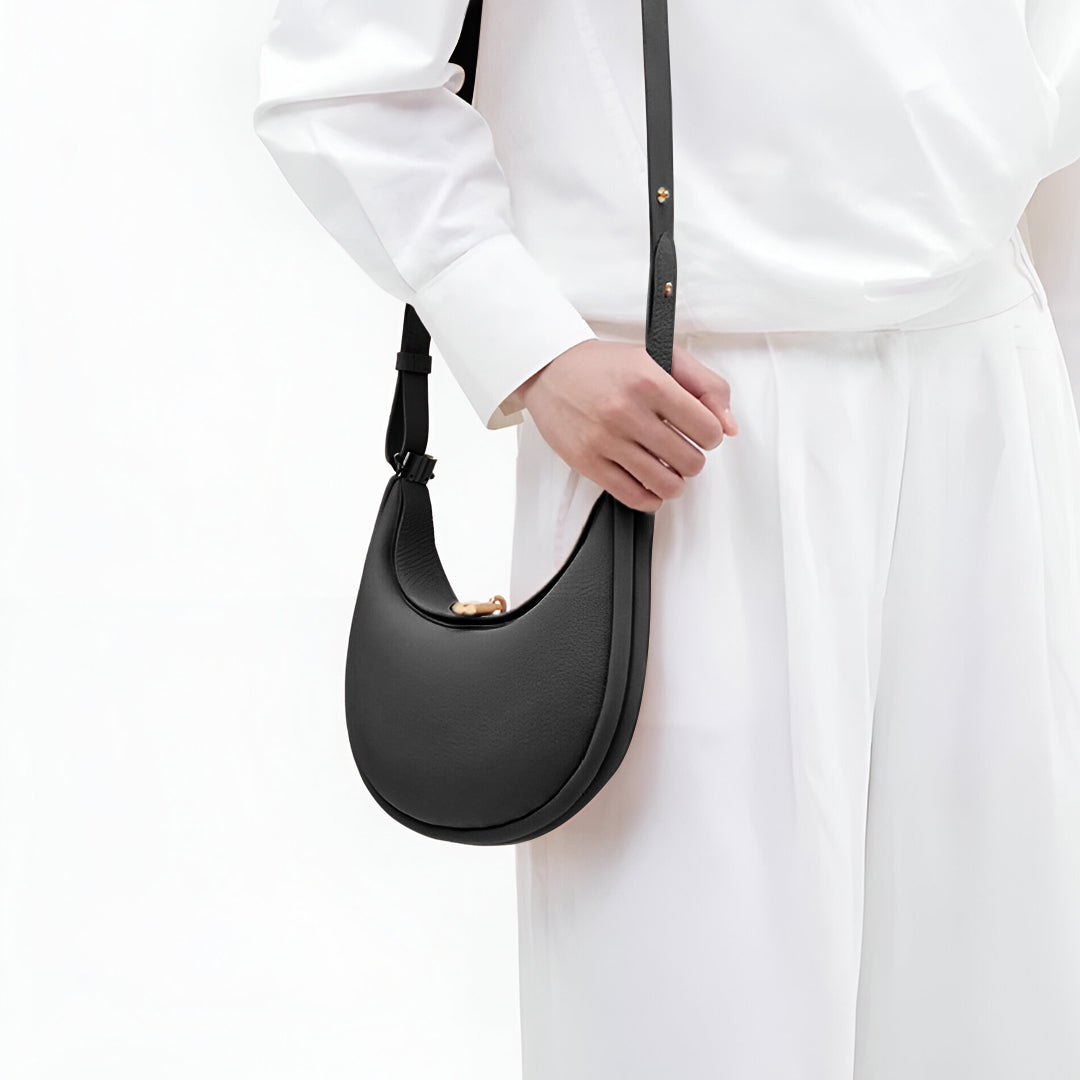 Fay | Kleine strukturierte Damenhandtasche aus echtem Leder mit Drehverschluss & Top-Handle