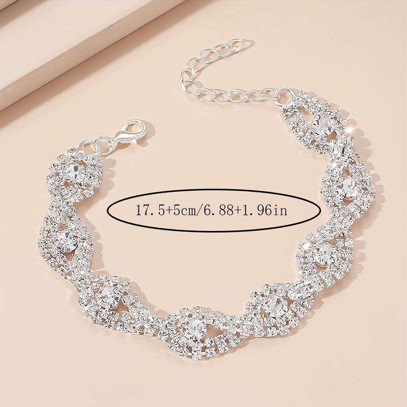 Funkelndes Strass-Twist-Armband – Für Damen