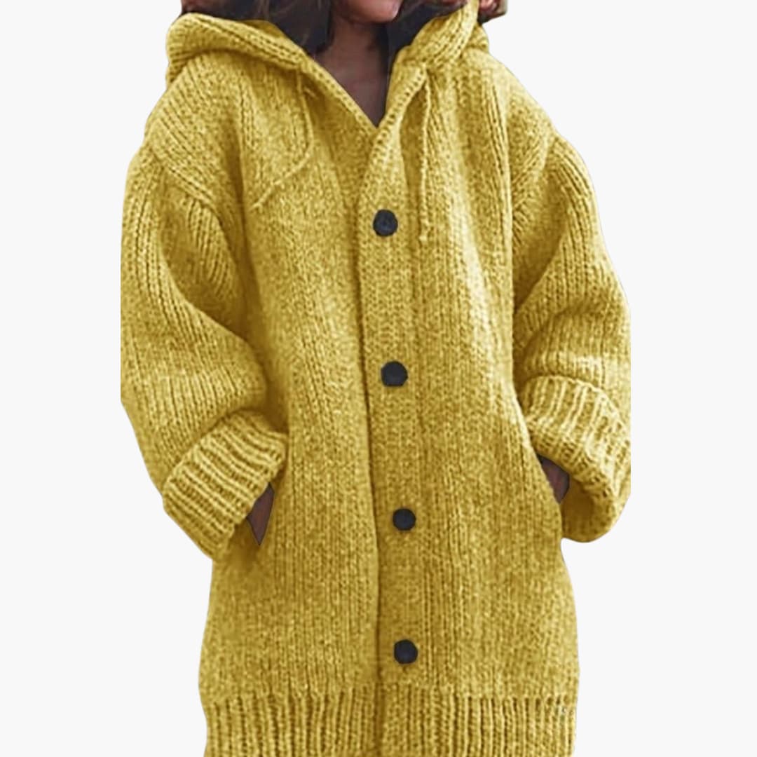 Langer Kapuzen Cardigan für Damen