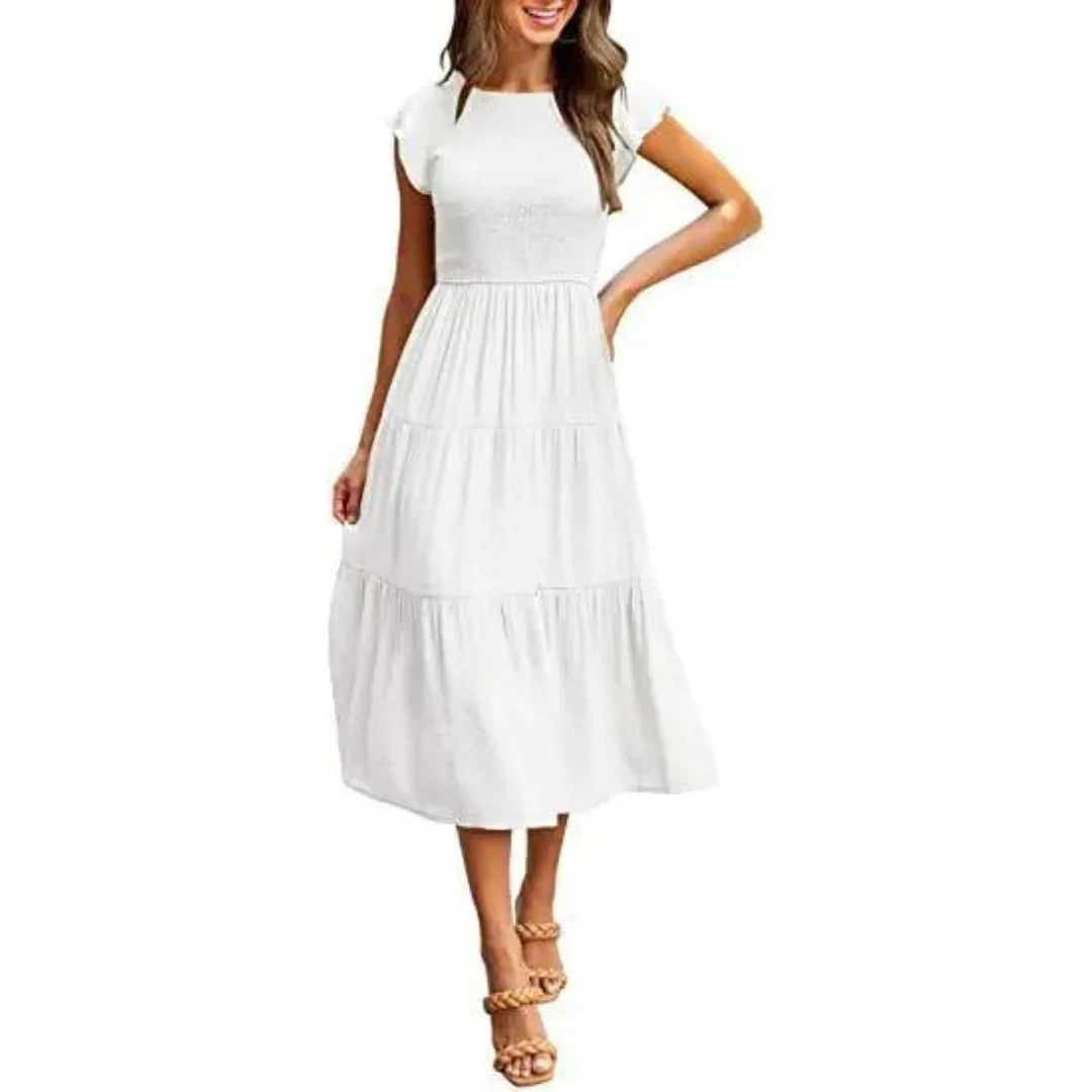 Paloma – Elegantes Midikleid aus Baumwolle mit Stufen
