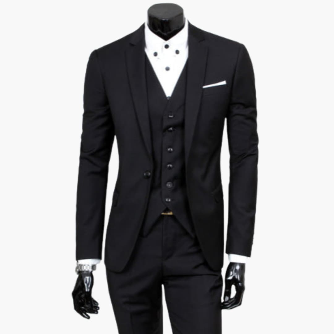 Herren Anzug dreiteilig mit Ein-Knopf Sakko und Weste