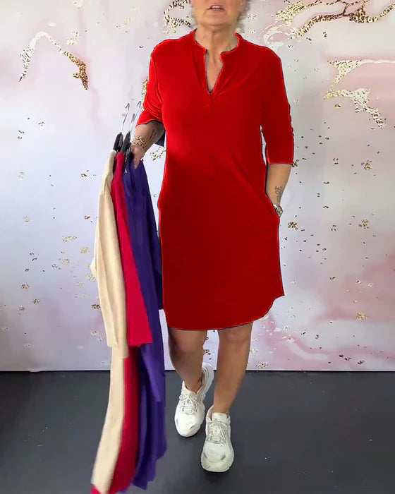 KLARA KLEID MIT V-AUSSCHNITT