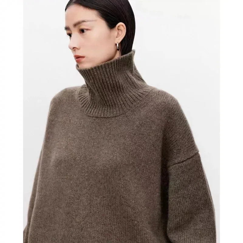 Giselle | Luxuriöser Wollpullover mit hohem Halsausschnitt für Damen