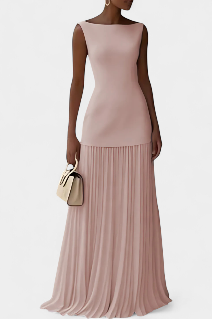 Chiffon Maxi-Abendkleid Silvana mit Falten