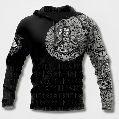 Udalrich | Kühner Wikinger-inspirierter Herren Kapuzenpullover