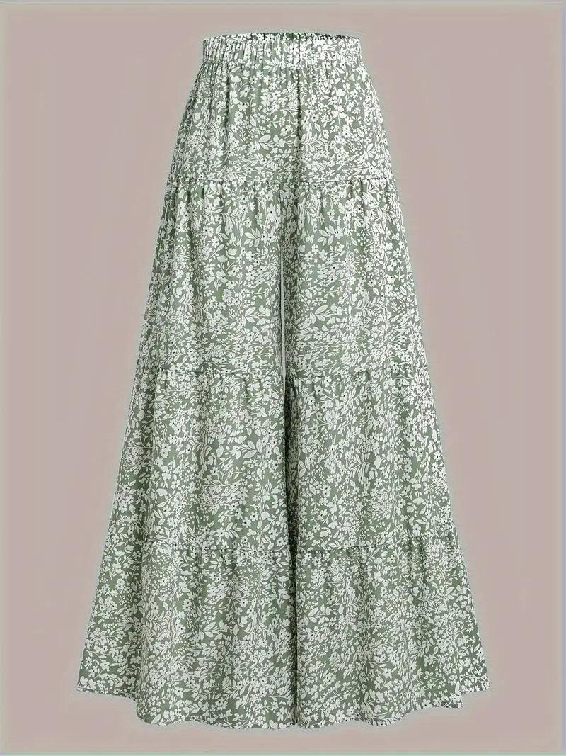 Valentina - Weite Hosen mit Blumendruck für Frauen im Sommer