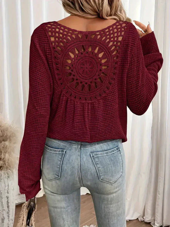Monaya – Stilvolles Langarmshirt aus Waffelstrick