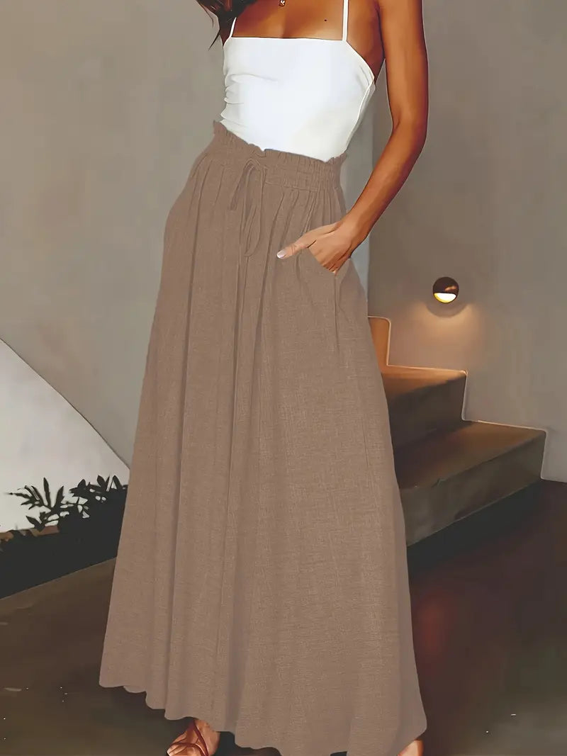 Jewel – Maxi-Palazzohose mit hoher Taille und weitem Bein