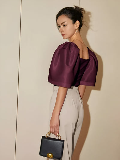 Renatta | elegante schmale bluse mit quadratischem ausschnitt