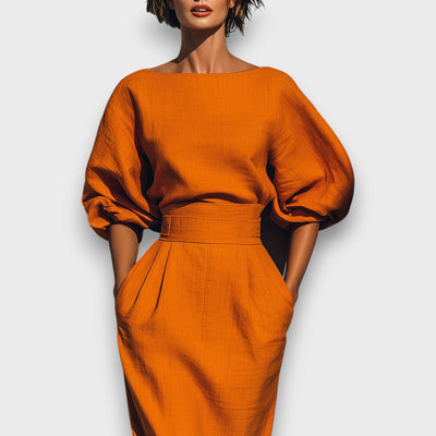 Alondra – Midi-Set aus Baumwoll-Leinen