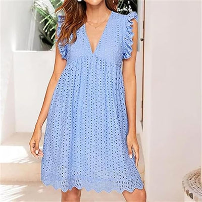 Claudia – Elegantes Minikleid mit Lochstickerei