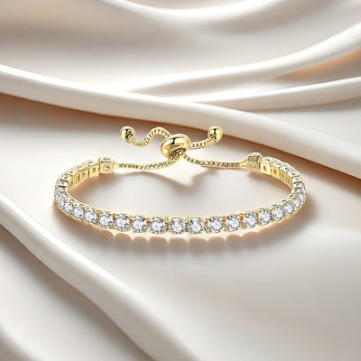 Crystal Embrace Klassisches verstellbares Tennisarmband für alle Anlässe