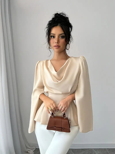 Leia - elegante satinbluse
