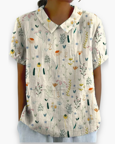 Damen Verspielte Wildblumen Bluse | Sommerlich Elegant