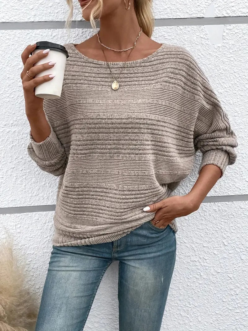 Lässiger Pullover mit Fledermausärmeln für Damen