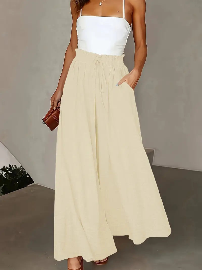 Jewel – Maxi-Palazzohose mit hoher Taille und weitem Bein
