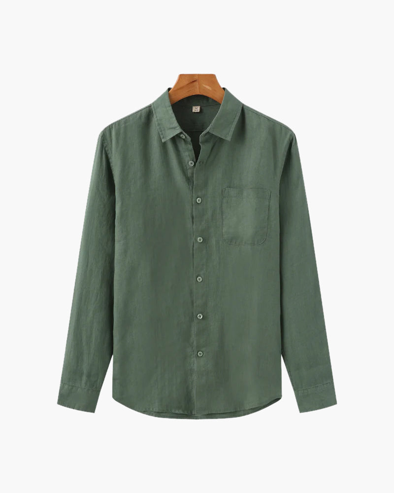 Kai | Lightweight Langarm Herren Sommer Leinenhemd