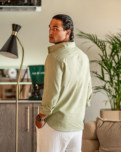 Kai | Lightweight Langarm Herren Sommer Leinenhemd