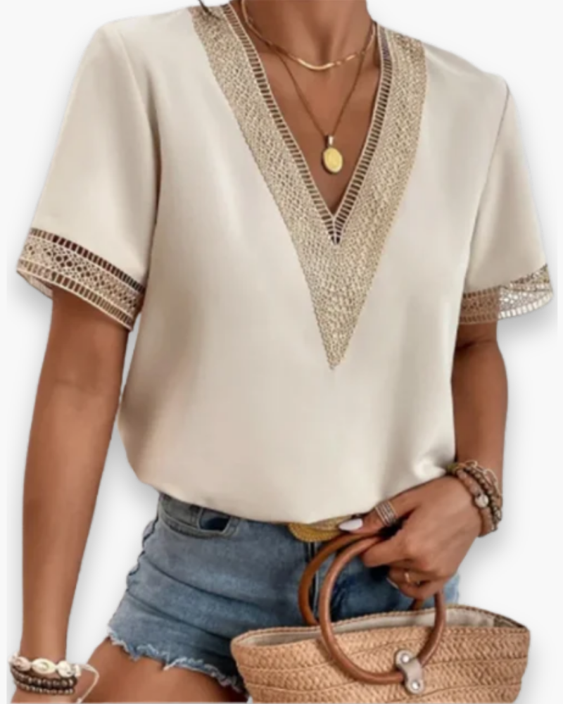 Damen Elegantes V-Ausschnitt Oberteil | Zeitlos